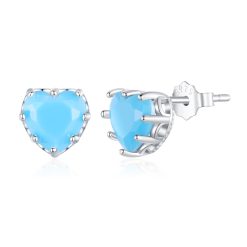 Cercei din argint Blue Matte Crystal Heart-Cercei >> Cercei din argint