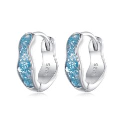 Cercei din argint Blue Shiny Hoops-Cercei >> Cercei din argint