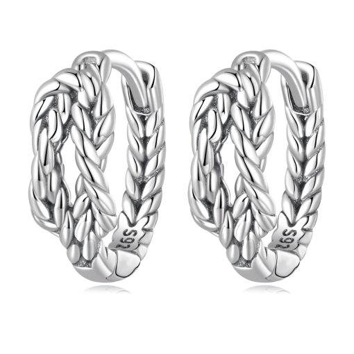 Cercei din argint Braided Rope-Cercei >> Cercei din argint