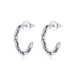 Cercei din argint Chain Hoops-Cercei