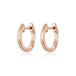 Cercei din argint Classic Small Hoops rose gold-Cercei