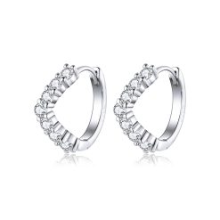 Cercei din argint Elegant Crystals Hoops-Cercei