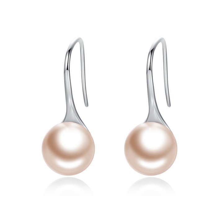 Cercei din argint Elegant Pearls champagne-Cercei >> Cercei din argint