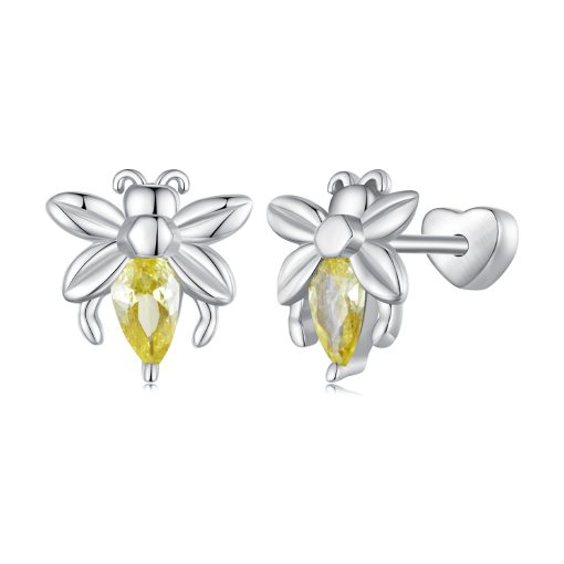 Cercei din argint Flying Yellow Bee-Cercei >> Cercei din argint