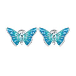 Cercei din argint Light Blue Butterflies-Cercei >> Cercei din argint