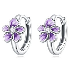 Cercei din argint Precious Purple Flowers-Cercei >> Cercei din argint