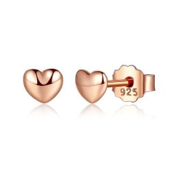 Cercei din argint Rose Gold Petite Hearts-Cercei >> Cercei din argint