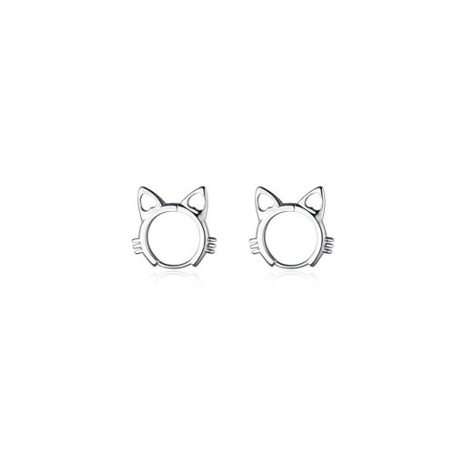 Cercei din argint Round Cat Ears-Cercei >> Cercei din argint