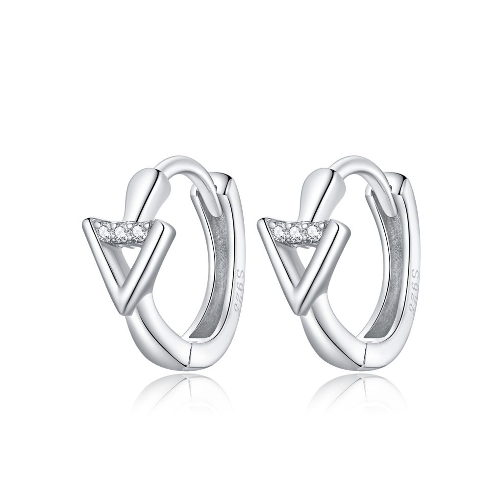 Cercei din argint Silver Little Triangle Hoops-Cercei >> Cercei din argint