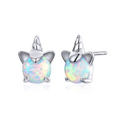 Cercei din argint Silver Opal Unicorns-Cercei