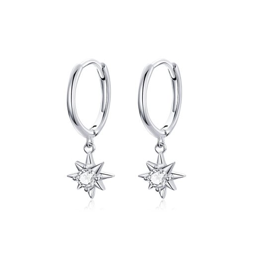 Cercei din argint Silver Sun Hoops-Cercei