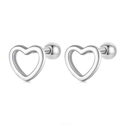 Cercei din argint Simple Heart-Cercei >> Cercei din argint
