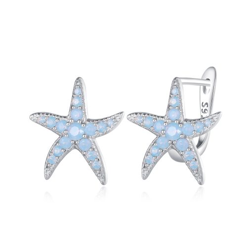 Cercei din argint Sparkling Starfish-Cercei >> Cercei din argint