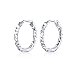 Cercei din argint Swirl Small Hoops-Cercei