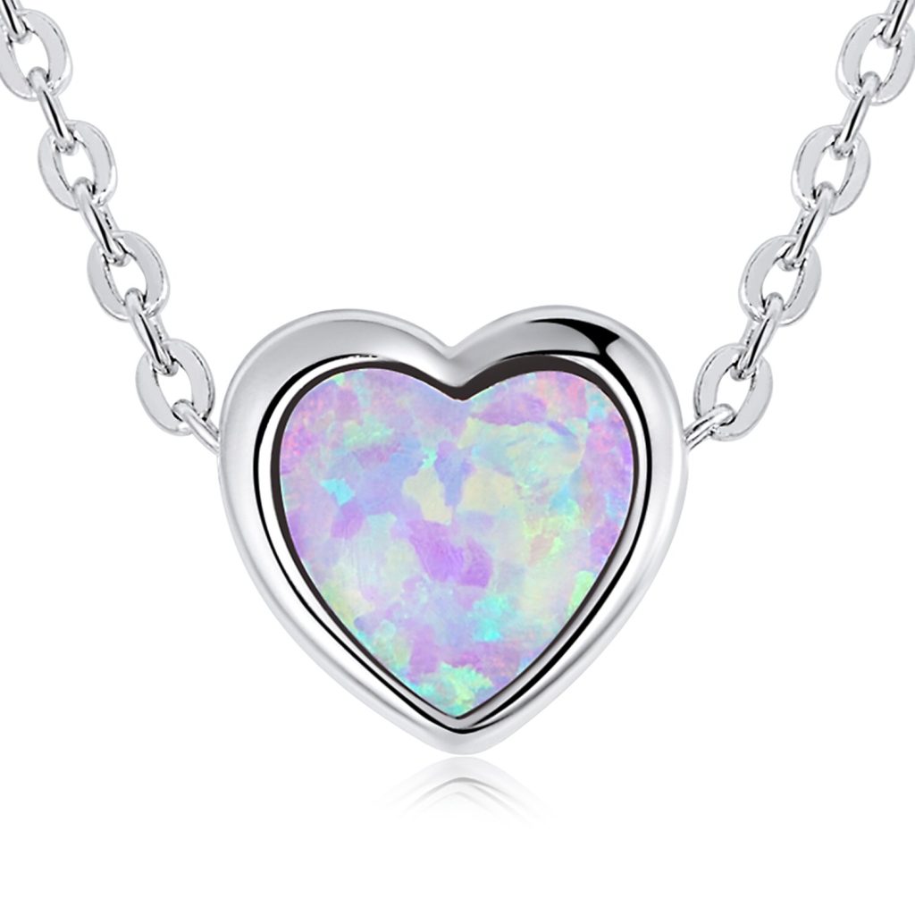 Colier din argint Lovely Pink Opal-Coliere >> Coliere din argint