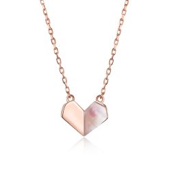 Colier din argint Rose Gold Paper Heart-Coliere >> Coliere din argint