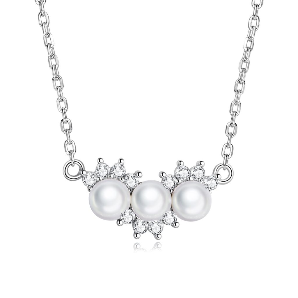 Colier reglabil din argint Sparkling Pearls-Coliere >> Coliere din argint