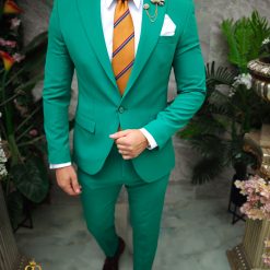 Costum de barbati Verde Sacou si Pantalon C4968 4