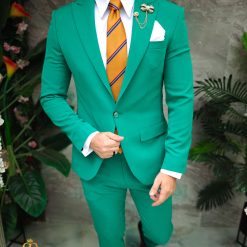 Costum de barbati Verde Sacou si Pantalon C4968 5