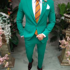 Costum de barbati Verde Sacou si Pantalon C4968 6