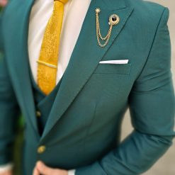 Verde cu nasturi aurii Sacou