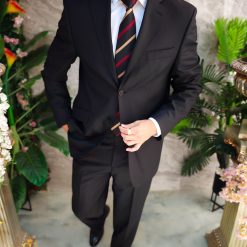Costum de barbati negru Regular Fit Sacou si Pantalon C4958 3