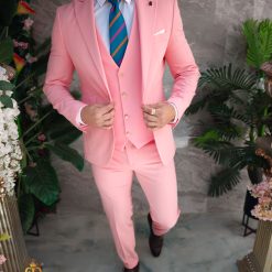 Costum de barbatiroz nasturi aurii Sacou Vesta si Pantalon C4961 5