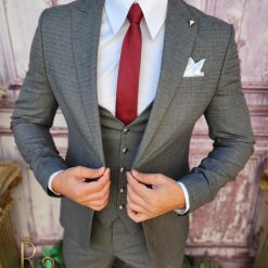 Costum elegant de barbati Slim Fit Sacou Vesta si Pantalon C3929 5