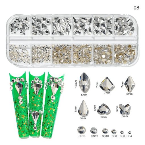 Cristale decor unghii marimi si forme diferite KK-08 - KK-08 - Everin.ro-NAIL ART ❤️ > Pietre si bijuterii