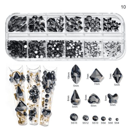 Cristale decor unghii marimi si forme diferite KK-10 - KK-10 - Everin.ro-NAIL ART ❤️ > Pietre si bijuterii