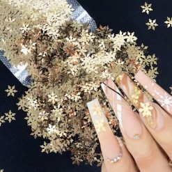 Fulgi de nea champagne gold decor iarna OEKD-CG - OEKD-W - Everin-NAIL ART ❤️ > Tatuaje si Stickere