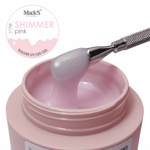 Gel Constructie Shimmer Pink 15ml Macks - SHP15-MKS - Everin.ro-GEL DE UNGHII / GEL DE CONSTRUCTIE ❤️ > MACKS