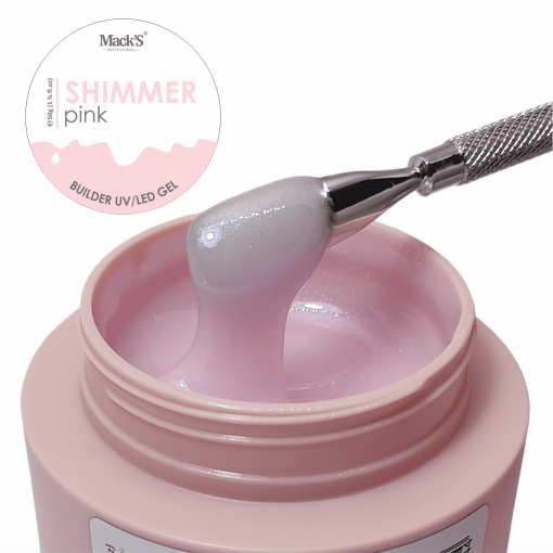 Gel Constructie Shimmer Pink 50ml Macks - SHP50-MKS - Everin.ro-GEL DE UNGHII / GEL DE CONSTRUCTIE ❤️ > MACKS
