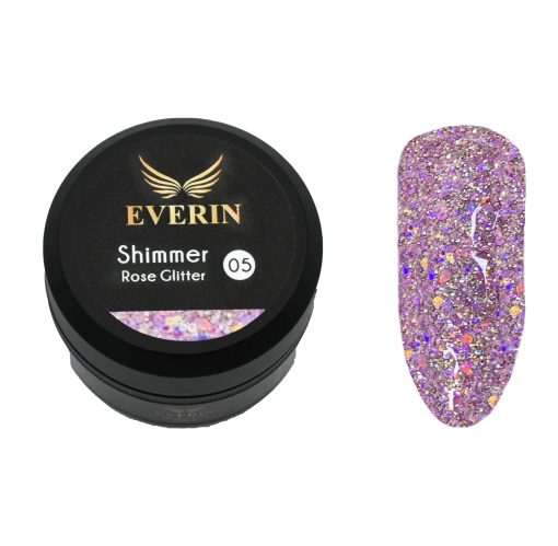Gel color Shimmer Rose Glitter Everin 5ml- 05 - SRG-05 - Everin.ro-GELURI COLORATE ❤️ > GELURI COLOR EVERIN