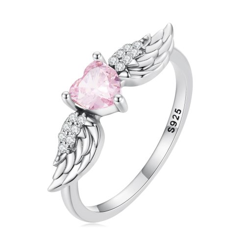 Inel din argint Angel's Pink Heart-Inele >> Inele din argint