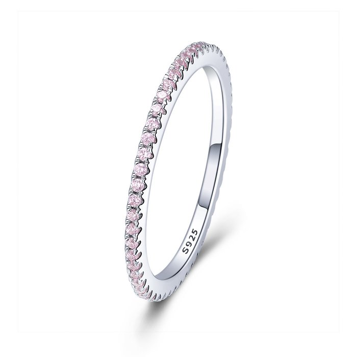 Inel din argint Pink Crystal Band-Inele >> Inele din argint