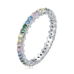 Inel din argint Rainbow Crystal Hoops-Inele >> Inele din argint