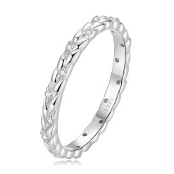 Inel din argint Silver Braided Crystal-Inele >> Inele din argint