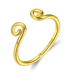 Inel reglabil din argint Golden Monkey Ring-Inele >> Inele din argint