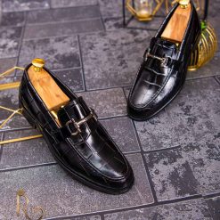 Mocasini Loafers negri din piele naturala Reginald Hand Made P1085 3