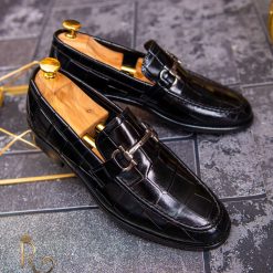Mocasini Loafers negri din piele naturala Reginald Hand Made P1085 4