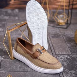 Mocasini de barbati casual bej talpa inalta ultra usoara – AD627 3
