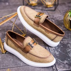 Mocasini de barbati casual bej talpa inalta ultra usoara – AD627 4