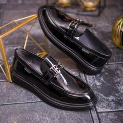 Mocasini de barbati casual negru talpa inalta ultra usoara – AD626 5