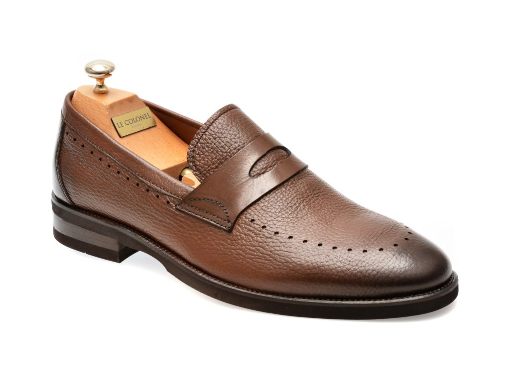 Mocasini eleganti LE COLONEL maro