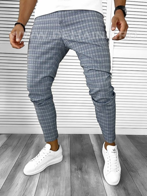 Pantaloni barbati casual regular fit albastri A8439 P19-3.1-Pantaloni > Pantaloni casual