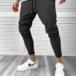 Pantaloni barbati casual regular fit gri inchis 7086 P19-6.3-Pantaloni > Pantaloni de trening