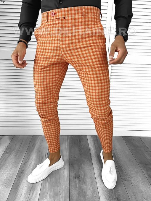 Pantaloni barbati eleganti carouri B1880 20-3 E ~-Pantaloni > Pantaloni eleganti