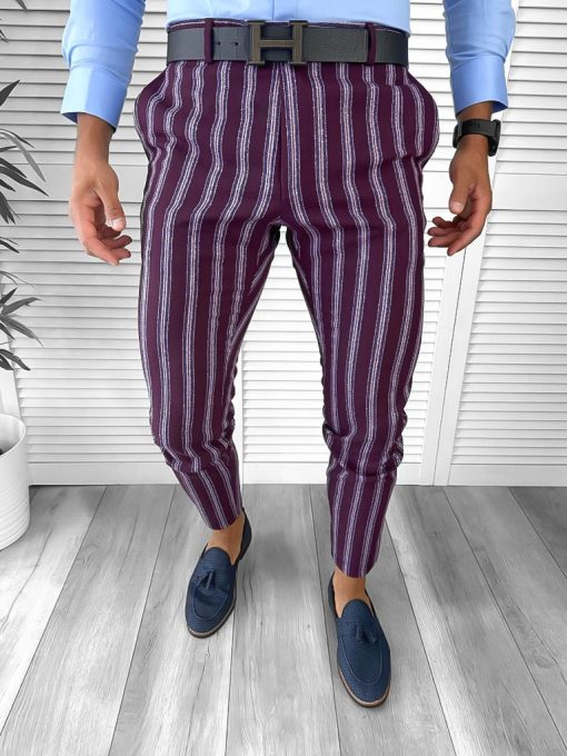 Pantaloni barbati eleganti grena B1556 21-4 / 18-4 E ~-Pantaloni > Pantaloni eleganti