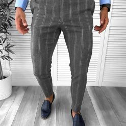 Pantaloni barbati eleganti gri B1551 67-3 E~-Pantaloni > Pantaloni eleganti